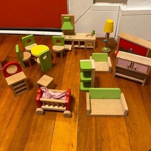 Kids Wooden Dollhouse Furniture
